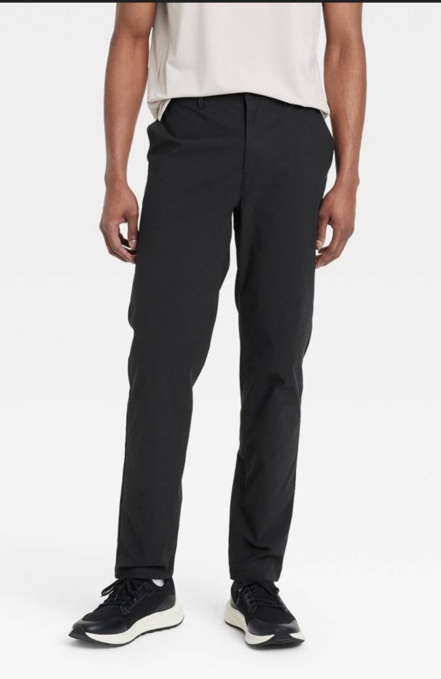 NWT All in Motion Men's 360 Lifestyle Trouser Pants Black Onyx 34x32